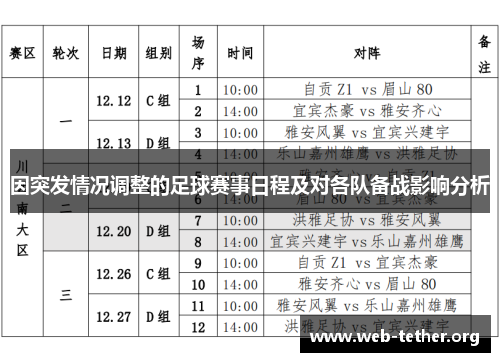 因突发情况调整的足球赛事日程及对各队备战影响分析